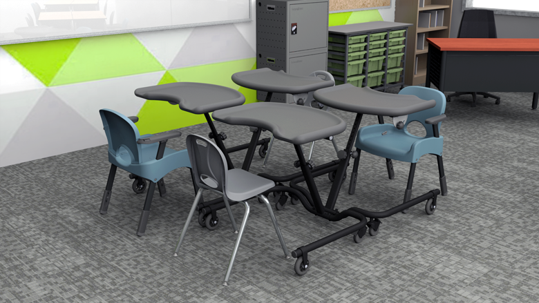 Elementary Classroom with Motor Accommodations Desk - Alt View 4